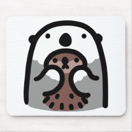 Seeotter hält ihr kostbares Baby Mousepad