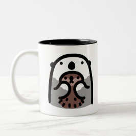 Seeotter hält ihr wertvolles Baby Zweifarbige Tasse