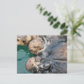 Seeotter in den Fanggeräten Postkarte (Stehend Vorderseite)