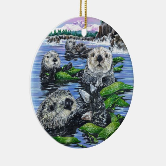 Seeotter in der Kelp-Keramik-Verzierung Keramik Ornament (Rechts)