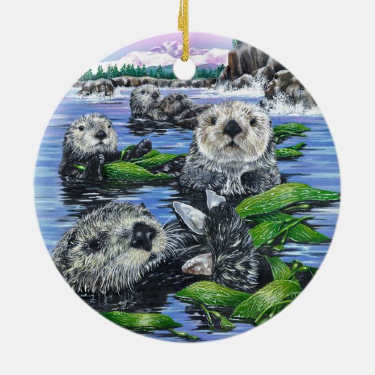 Seeotter in der Kelp-Keramik-Verzierung Keramik Ornament (Hinten)