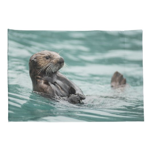 Seeotter Kissenbezug (Rückseite-Rechts)