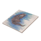 Seeotter-kleines wildes Tier-Lebewesen niedlich Fliese (Seite)