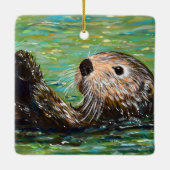 Seeotter-Malerei Keramikornament (Rückseite)