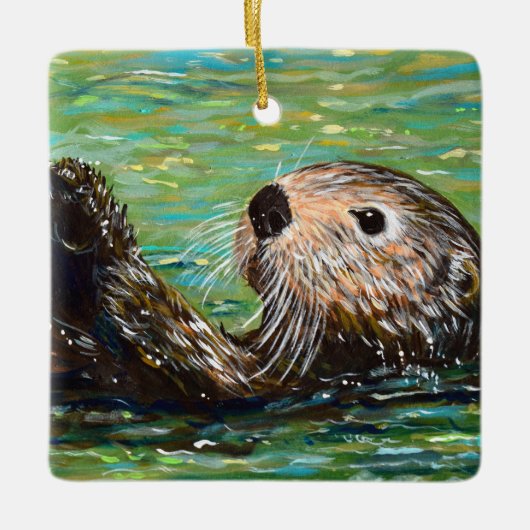 Seeotter-Malerei Keramikornament (Vorderseite)