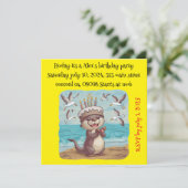 Seeotter mit Kuchengebäck Einladung (Stehend Vorderseite)