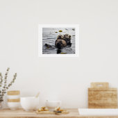 Seeotter-Mutter und Jungtier Poster (Küche)