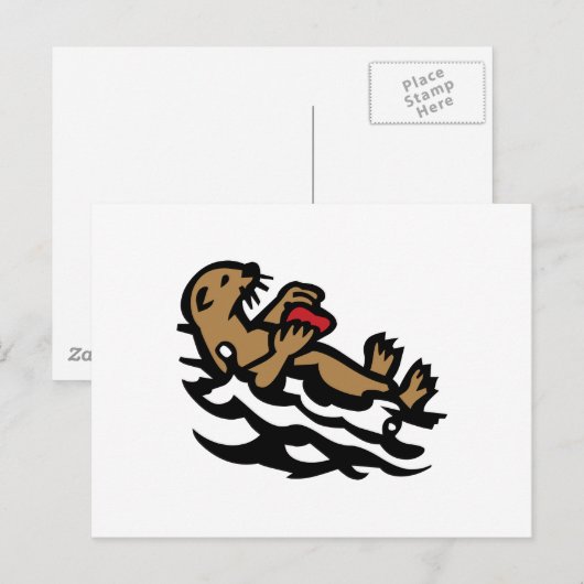 Seeotter Postkarte (Vorne/Hinten)