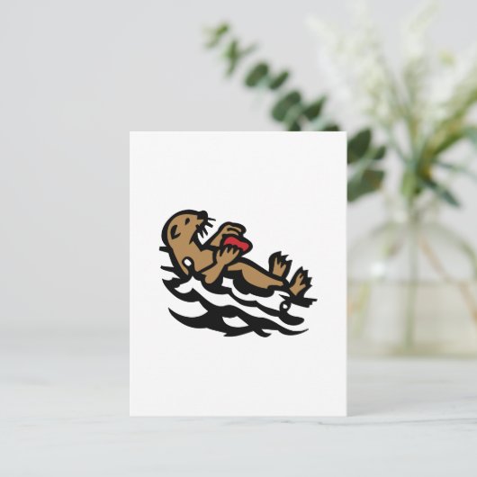 Seeotter Postkarte (Stehend Vorderseite)