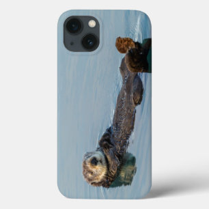 Seeotter schwimmt auf dem Rücken im Ozean iPhone 13 Hülle