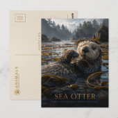 Seeotter-Seetangwald TIERE Postkarte (Vorne/Hinten)