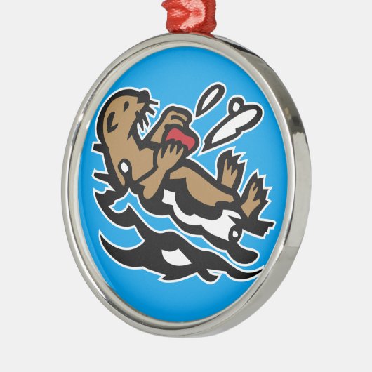 Seeotter Silbernes Ornament (Links)