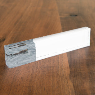 Seeotter und Baby Namensplakette