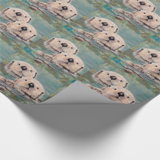 Seeotter-Verpackung Geschenkpapier (Ecke)