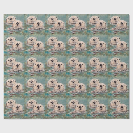 Seeotter-Verpackung Geschenkpapier (Flach)