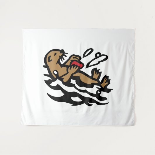 Seeotter Wandteppich (Vorderseite (Horizontal))