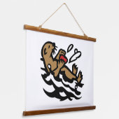 Seeotter Wandteppich Mit Holzrahmen (Gewinkelt)