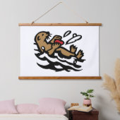 Seeotter Wandteppich Mit Holzrahmen (Schlafzimmer)