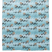 Seeotter, welche die Wellen reiten Duschvorhang (Vorderseite)