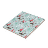 Seeozean-Blau und Rose Fliese (Seite)