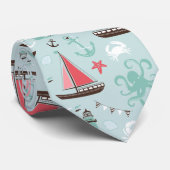 Seeozean-Blau und Rose Krawatte (Gerollt)