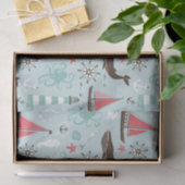 Seeozean-Blau und Rose Seidenpapier (Geschenk)