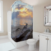 Seeozean-Strandsonnenuntergang des Foto-23 Duschvorhang (Beispiel)