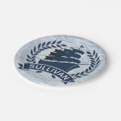 Seeozean-Wellen des segeln-Schiffs-| Pappteller (Schrägansicht)