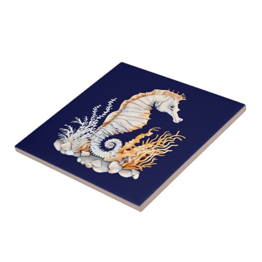 Seepferd 3-D-Strand Fliese (Seite)