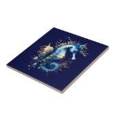 Seepferd 3D Blue Gold Fantasy Beach Chic Fliese (Seite)