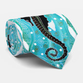 Seepferd Aborigine-Kunst Krawatte (Gerollt)