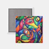 Seepferd-Abstraktion Magnet (Vorderseite/Rückseite)