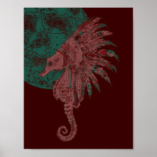 Seepferd am Mond Poster