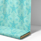 Seepferd an der blauen Küste und Starfish Stoff