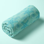 Seepferd an der blauen Küste und Starfish Stoff