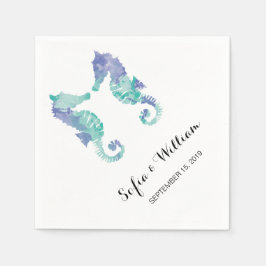 Seepferd an der Küste | Hochzeit Serviette