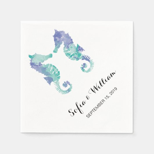 Seepferd an der Küste | Hochzeit Serviette (Vorderseite)