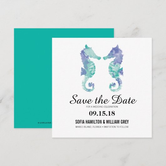 Seepferd an der Küste | SAVE THE DATE (Vorne/Hinten)