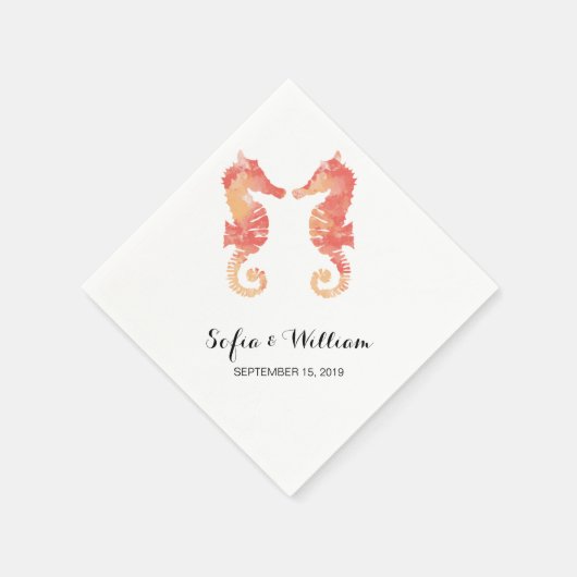 Seepferd an der Küste | Wedding Napkin Serviette (Ecke)