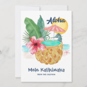 Seepferd Ananas Aloha Tropical Beach Weihnachten (Vorderseite)