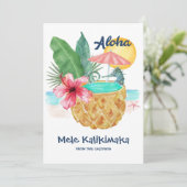 Seepferd Ananas Aloha Tropical Beach Weihnachten (Stehend Vorderseite)
