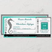 Seepferd Anchor Boarding Pass Hochzeit Einladung (Vorne/Hinten)