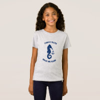 Seepferd Anchor First Mate Boat oder Name Navy Gra