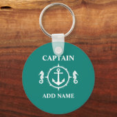 Seepferd Anchor Kapitän Name oder Bootname sh0a Schlüsselanhänger (Vorderseite)