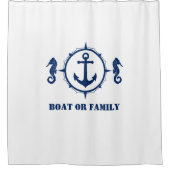 Seepferd Anker Weiß Duschvorhang (Vorderseite)