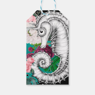 Seepferd Aqua Rose Geschenkanhänger