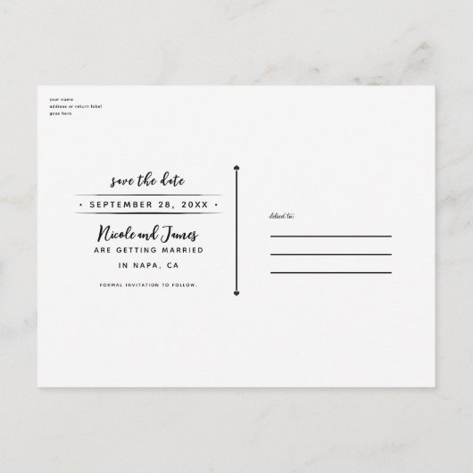 Seepferd Aquamarin & Gold Aquarellfarbe Save the D Ankündigungspostkarte (Rückseite)