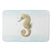 Seepferd Aquamarin & Gold Küstenstrand Badematte (Vorderseite)