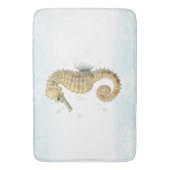 Seepferd Aquamarin & Gold Küstenstrand Badematte (Vorderseite Vertikal)