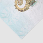 Seepferd Aquamarin & Gold Küstenstrand Seidenpapier (Ausschnitt)